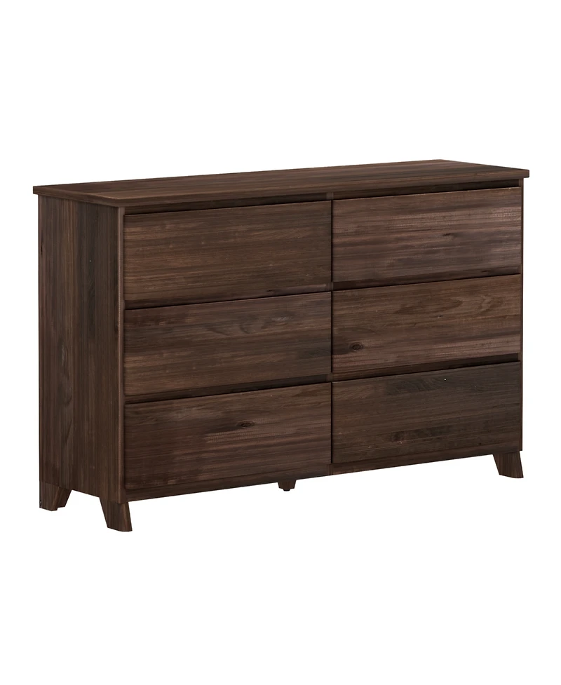 Max & Lily 6 Drawer Dresser, Storage Drawers Farmhouse Solid Wood Bedroom Dressers