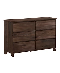 Max & Lily 6 Drawer Dresser, Storage Drawers Farmhouse Solid Wood Bedroom Dressers