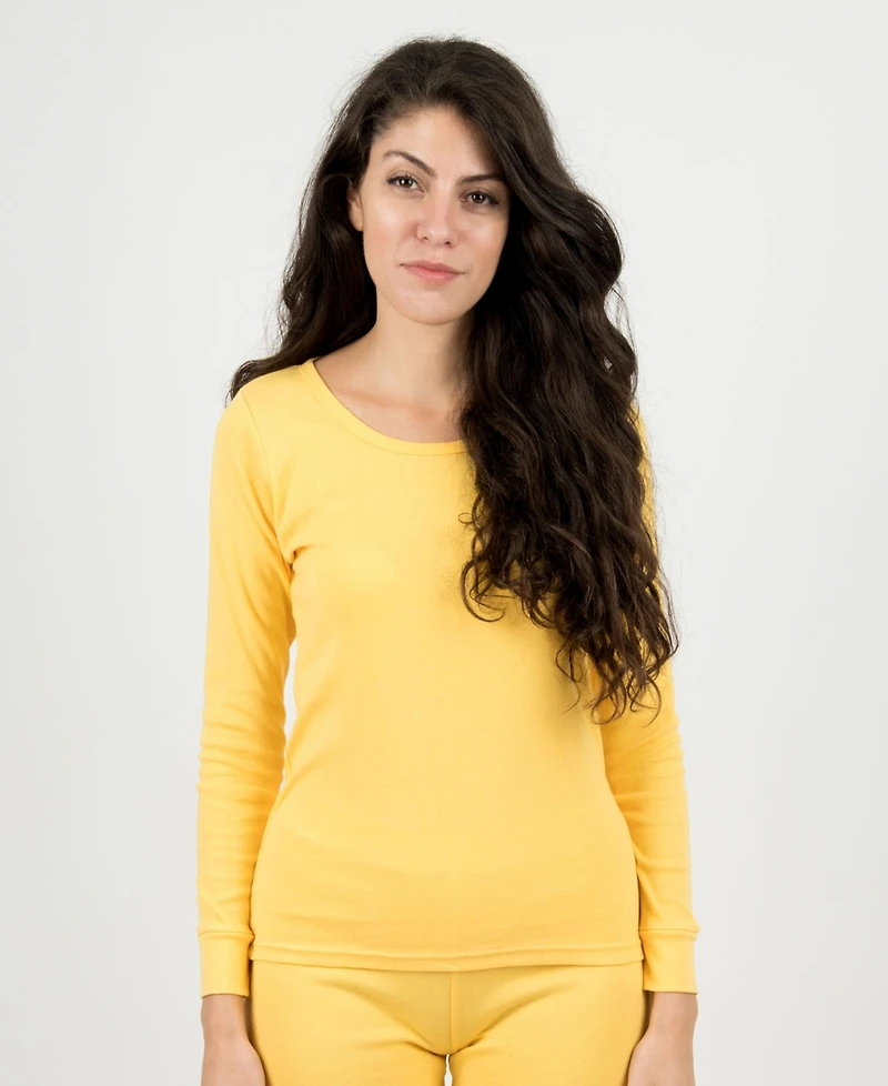 Leveret Womens Matching Family Two Piece Cotton Long Sleeve Shirt and Pants Solid Color Pajamas