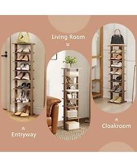 Sugift 7-Tier Vertical Space-Saving Shoe Rack with Adjustable Shelves