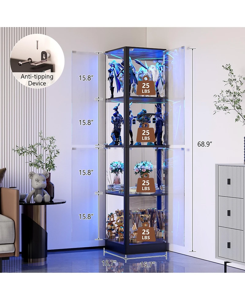Vlsrka Corner Display Cabinet with Glass Doors
