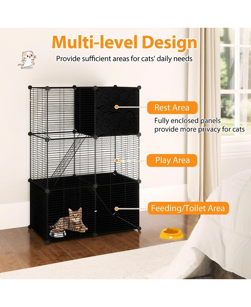 Cozito Cat Tower Multi-Level with 2-Door Condo and Hammock