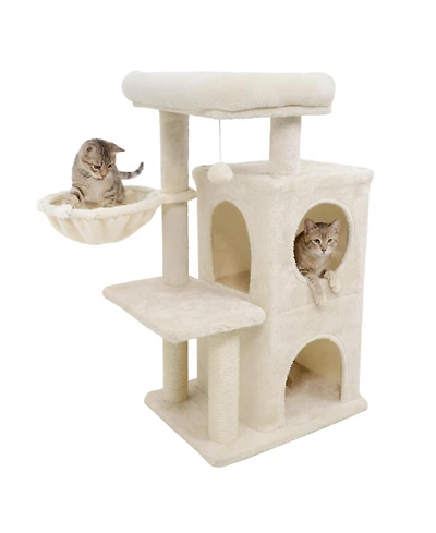 Cozito Cat Tower 33.5 in Cute with 2-Tier Condo and Top Perch