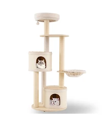 Cozito Cat Tower 60 inch Wooden with Sisal Posts and 2 Condos