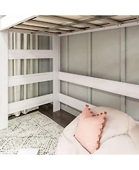 Max & Lily Farmhouse Twin over Full Bunk Bed with Storage Drawers