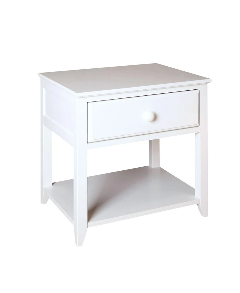 Max and Lily Nightstand with Storage Drawer, Small Solid Wood Bedside, Side Tables for Bedroom