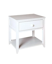 Max and Lily Nightstand with Storage Drawer, Small Solid Wood Bedside, Side Tables for Bedroom