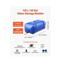 Sugift Water Storage Bladder 30 Gallon Large Capacity Water Bag Portable and Collapsible Soft