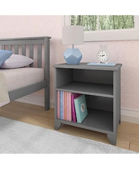 Max and Lily Classic Wood Nightstand with Shelves, Kids Bedside Table/End Table, Small for Bedroom