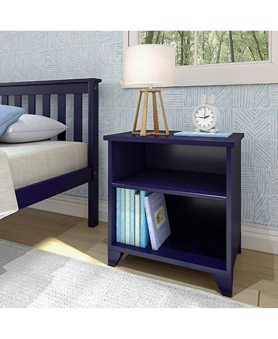 Max and Lily Classic Wood Nightstand with Shelves, Kids Bedside Table/End Table, Small for Bedroom