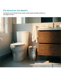 Home Zone Living 3 Gallon Rectangular Open Top Wastebasket, Stainless Steel, Matte Silver, 2 Pack with Trash Bags