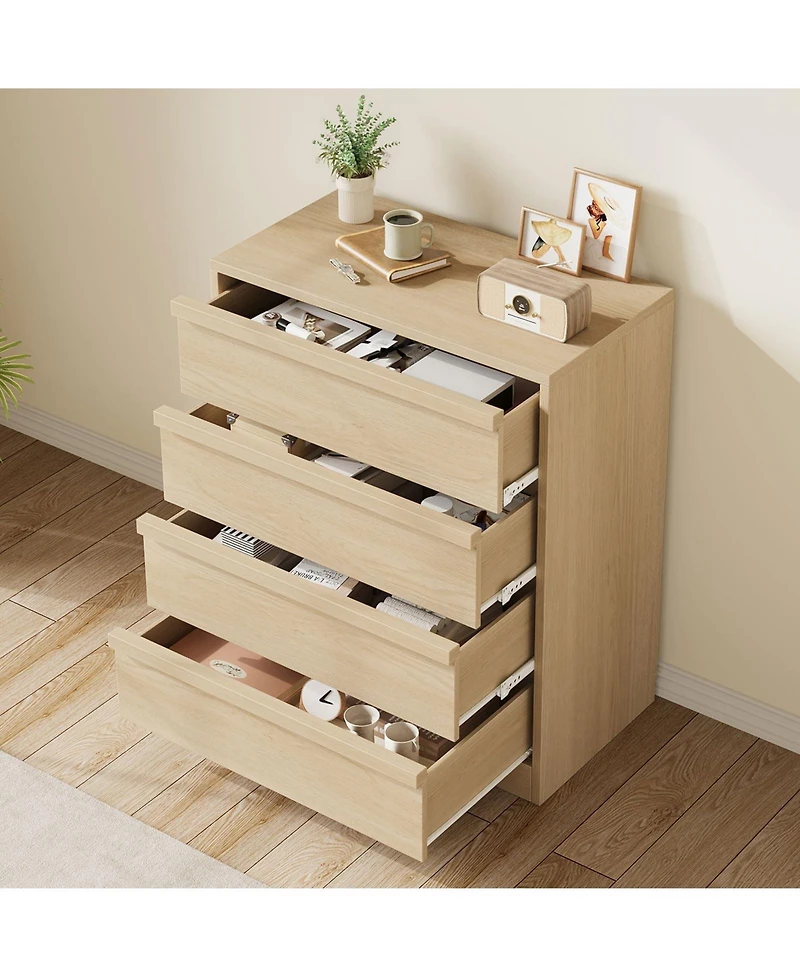 gaomon 4 Drawer Tall Dresser Nightstand, Modern Small Chest with Storage for Bedroom, Nursery or Entryway