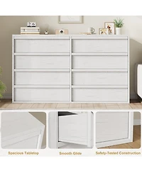 gaomon 8 Drawer Dresser for Bedroom, Modern Wooden Chest of Drawers Dresser Organizer