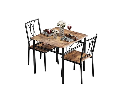 gaomon 3-Piece 2-Person Retro Square Dining Table Set