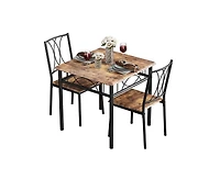 gaomon 3-Piece 2-Person Retro Square Dining Table Set