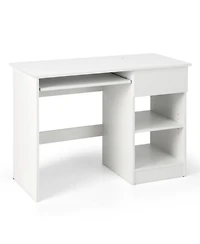 Gouun Wood Multi-Tier Computer Desk with Drawer Storage