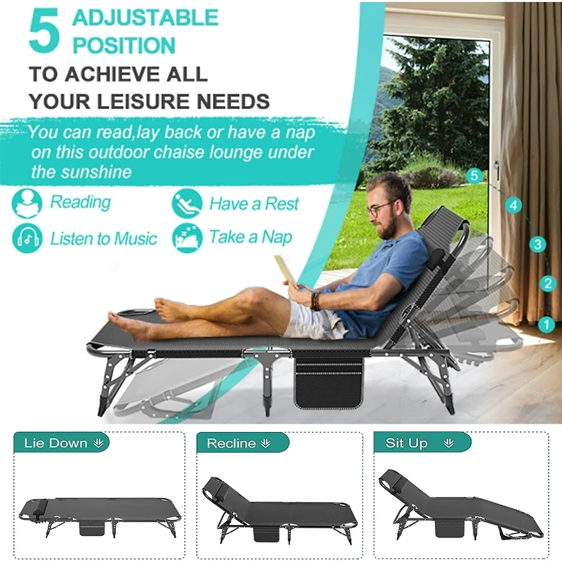 Aboron Heavy Duty 3-in-1 Folding Camping Cot with Mattress and Carry Bag. 75"x27" 1200D Double-Layer Bed for Home, Office, or Travel