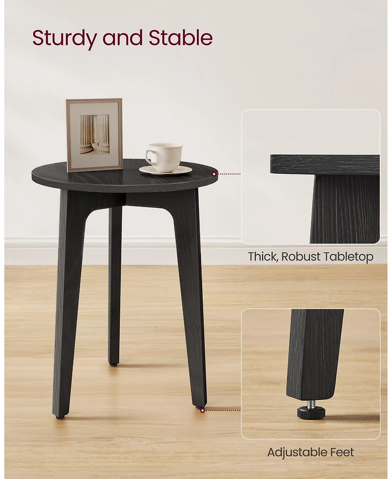 Slickblue Compact Round End Table Small Side Table for Space Saving Use