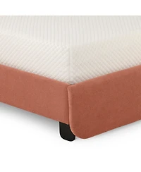 Max & Lily Upholstered Bed with Arch Headboard (Full), 1 Drawer End Storage