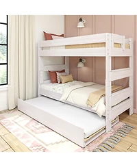 Max and Lily Solid Wood Modern Farmhouse Twin over Twin Bunk Bed with Trundle