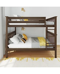 Max and Lily Full over Bunk Bed for Kids, Solid Wood Platform Bed, No Box Spring Needed