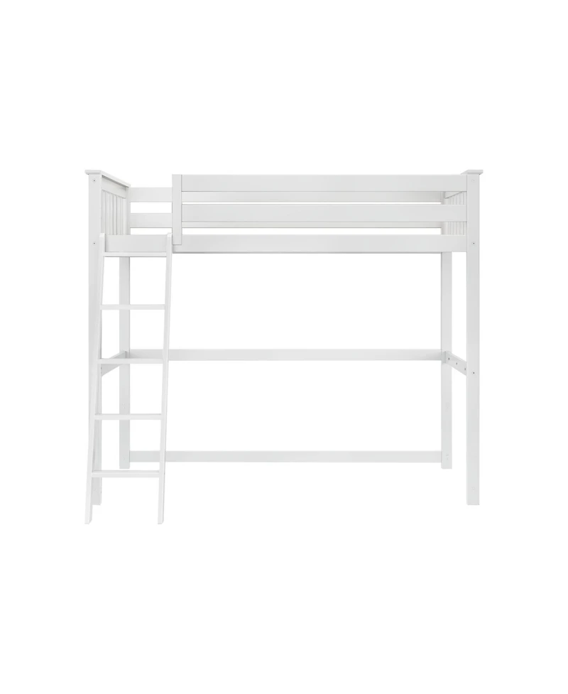 Max and Lily High Loft Bed, Twin Bed Frame For Kids, Clay
