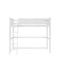 Max and Lily High Loft Bed, Twin Bed Frame For Kids, Clay
