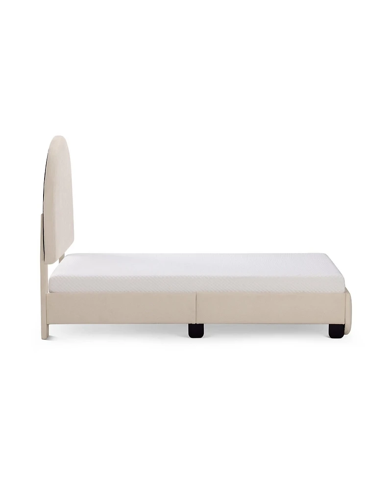 Max and Lily Upholstered Bed with Arch Headboard (Twin