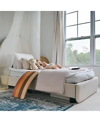 Max and Lily Upholstered Bed with Arch Headboard (Twin