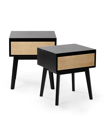 Max and Lily Scandinavian 1 -Drawer Nightstand (2-pack)