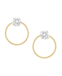 Macy's Created White Sapphire Hoop Earrings (2 ct. t.w.) in 10k Yellow Gold