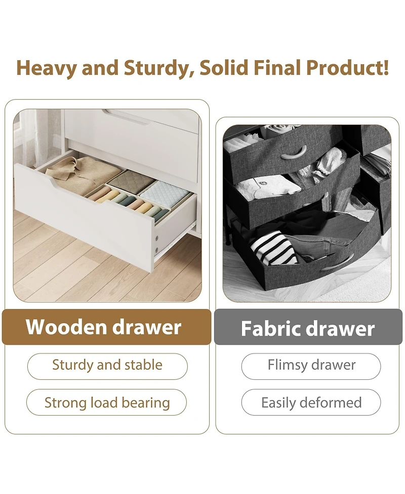 gaomon 8 Drawer Dresser for Bedroom, 55" Wide Freestanding Storage Chest Living Room or Hallway