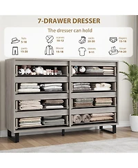 gaomon 8 Drawer Dresser for Bedroom, 55" Wide Freestanding Storage Chest Living Room or Hallway