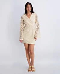 Siena Women's V-Neck Open Back Crochet Lace Dress