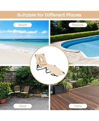 Gymax Folding Chaise Lounge Chair Bed Adjustable Beach Patio Camping Recliner