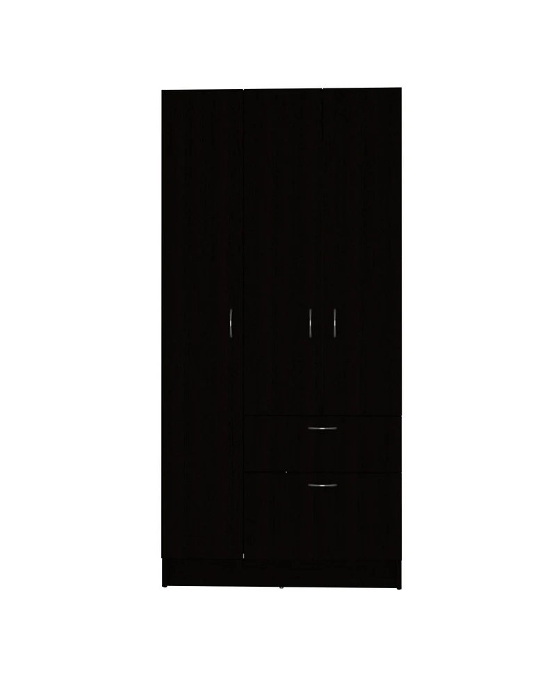 flynama Primavera Armoire with Double Door Cabinets One Drawer Metal Rod and Five Shelves High Storage Organizer