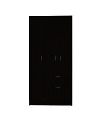 flynama Primavera Armoire with Double Door Cabinets One Drawer Metal Rod and Five Shelves High Storage Organizer