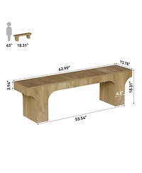 Tribesigns 63" Wood Bench, Long Dining Bench with Sturdy Mdf Frame, Farmhouse Entryway Bench