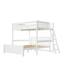 Max & Lily Full Bed Frame with Panel Headboard, Modern Farmhouse Solid Wood Platform