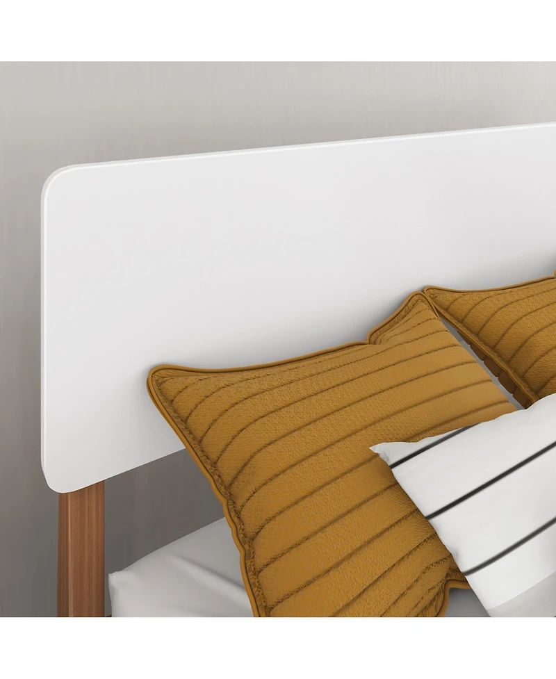 Max and Lily Mid-Century Modern Twin Platform Bed for Kids, Solid Wood