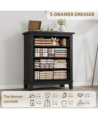 gaomon 4 Dresser for Bedroom, 34.8" Tall Wooden Freestanding Chest of Drawers