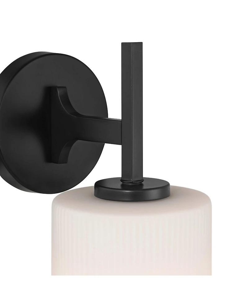 Possini Euro Design Nanni 12" High Modern Wall Sconce Light Lamp Fixture Mount Bathroom Hardwired Milk Glass Shade