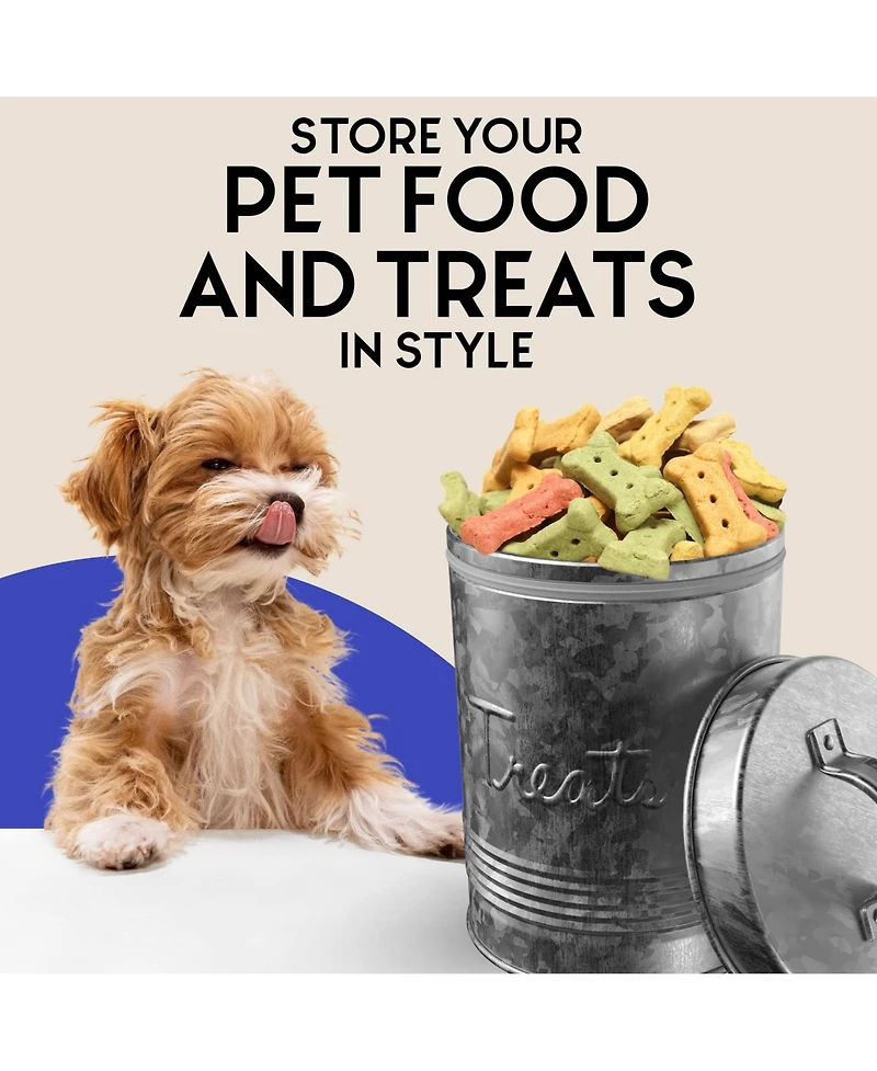 Amici Pet Retro Metal Storage Canister Treats Jar, 72 Ounces