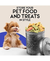 Amici Pet Retro Metal Storage Canister Treats Jar, 72 Ounces