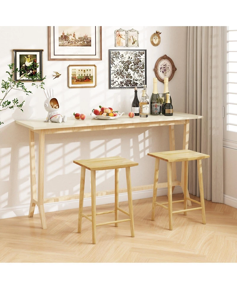 Slickblue 25.5 Inch Bar Stools Set of 2 with Footrest for Kitchen Counter