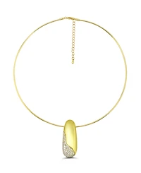 Christian Siriano New York 14k Gold-Plated Oval Shape Slide Hardwire Collar Necklace