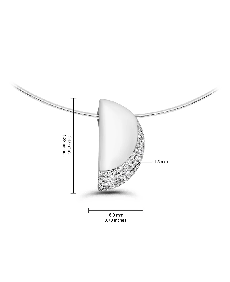 Christian Siriano New York 14k Gold-Plated Half Circle Shape Slide Hardwire Collar Necklace