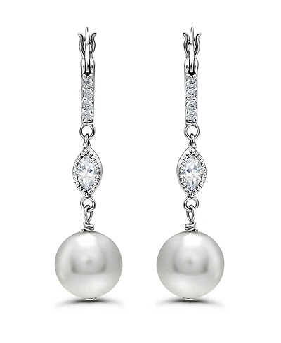 Christian Siriano New York Silver-Plated Marquise Cubic Zirconia Fancy Drop Earrings