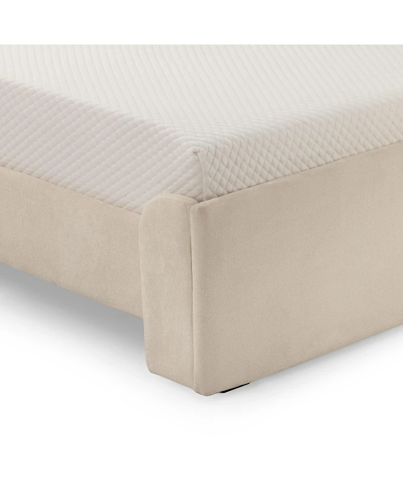 Max & Lily Upholstered Bed with Rectangular Headboard Drawer Side Storage