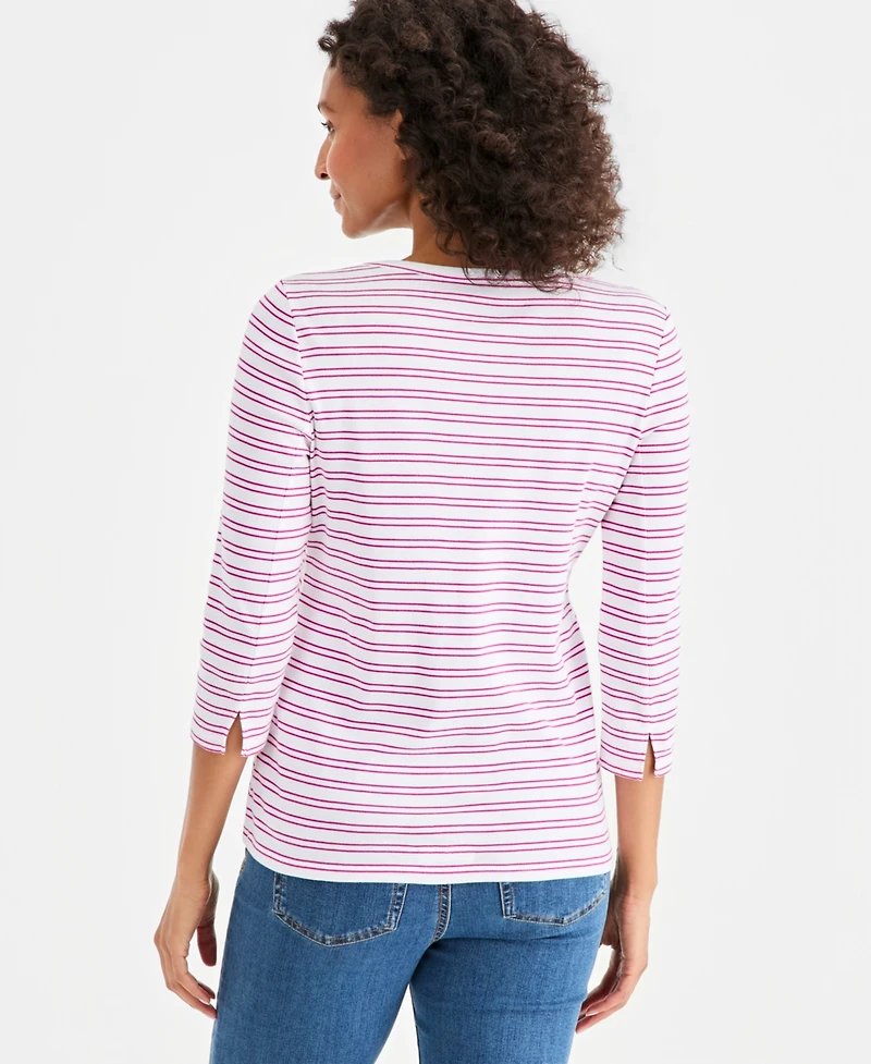Style & Co Petite Cotton Boat Neck Top, Macy's Exclusive